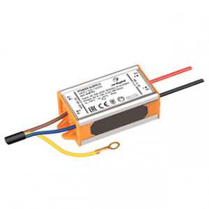 Блок питания ARPJ-SN-18300 (5W, 9-18V, 300mA) 040792, Источник тока с гальванической развязкой для уличных светильников и мощных светодиодов. Входное напряжение 100-240 VAC. Выходные параметры: 9-18 В, 300 mА, 5 Вт. PF >0.5. Герметичный металлический корпус IP 65. Габаритные размеры длина 62 мм, ширина 30 мм