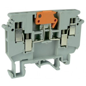 Клемма с размыкателем UKJ-4/2X2SKEE, Клемма с ножевым размыкателем, 4 точки подключения, тип фиксации провода: винтовой, номинальное сечение: 4 мм кв., 16A, 690V, ширина: 6,2 мм, цвет: серый, тип монтажа: DIN35 стандарт GB/T14048.1,