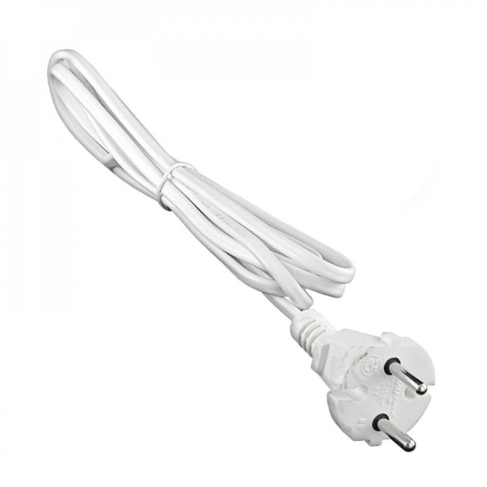 Изображение товара Шнур с электрической вилкой 2.2м белый ШВВП-ВП 2х0.75