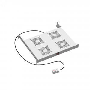 19" Вентиляторный модуль 4 вентилятора с термостатом для 19" IT-корпусов ДКС серии STI/CQE, RAL7035 R519VSIT4FT