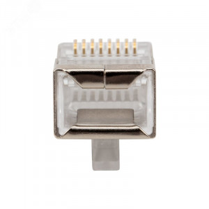 Разъем сетевой LAN на кабель, штекер 8Р8С (RJ-45), под обжим, в экране, 10шт. 06-0082-A10