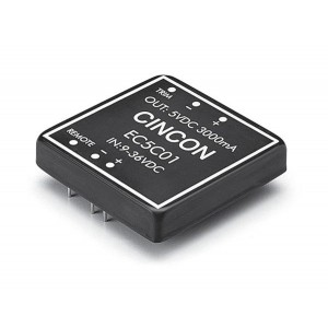 EC5C08, Преобразователи постоянного тока в постоянный с изоляцией DC-DC Converter, 15 Watt, 4:1 Input Range, 9-36VDC Input, 5/+/-15VDC Output