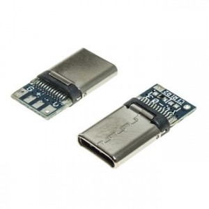 USB3.1 TYPE-C 24PM-035, Разъем USB USB3.1 TYPE-C 24PM-035, вилка на кабель, 24 контакта