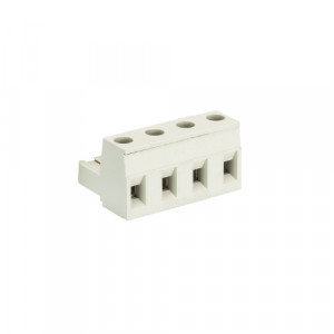 Розеточный разъем на кабель 8413 B/4, Розеточный разъем, угловой, на кабель, шаг: 7.62 мм, 4 полюса, фиксация провода винтовая, исполнение: с маркировкой, 690V, 12А, цвет: серый