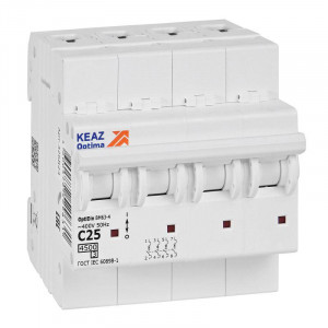 Выключатель автоматический модульный OptiDin BM63-4C25-4,5-УХЛ3