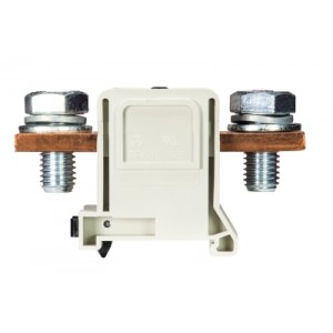 Болтовая клемма RFK 1 / 185 F S35, Болтовая клемма, М12, схема: болт - болт, тип фиксации провода: болт-болт, номинальное сечение: 185 мм кв., 335A, 1000V, ширина: 42 мм, цвет: серый, тип монтажа: DIN35