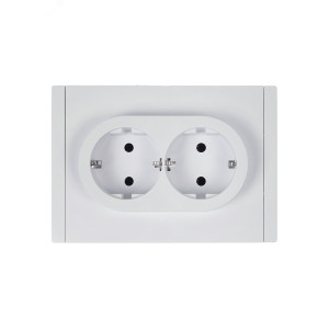 Розетка 2-м СП FORTE&PIANO FP224 16А с заземл. без защ. шторок безвинт. крепл. бел. IEK FP-R21-16-1-K01