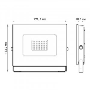 Прожектор светодиодный Elementary 70Вт 6500К IP65 6300лм 170-264В ДО черн. 613100370