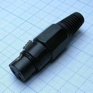 CANNON 81B 3F, Аудио разъём XLR - розетка кабельная, 3 контакта, цвет - чёрный