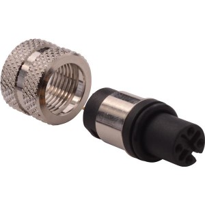 858-004-203RLS4, Цилиндрические метрические разъемы M12 4 Pos F Sold cup Cbl mnt Sheild