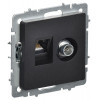 Розетка компьютерная + телевизионная 2-м Brite РТВ/РК12-БрЧ RJ45 кат.5E + TV черн. BR-AK20-1-K02