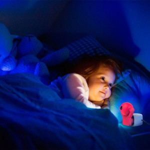 Светильник розеточный с фиксированной проекцией и датчиком освещённости, 0,5W, розовый 1/100 DIY0032