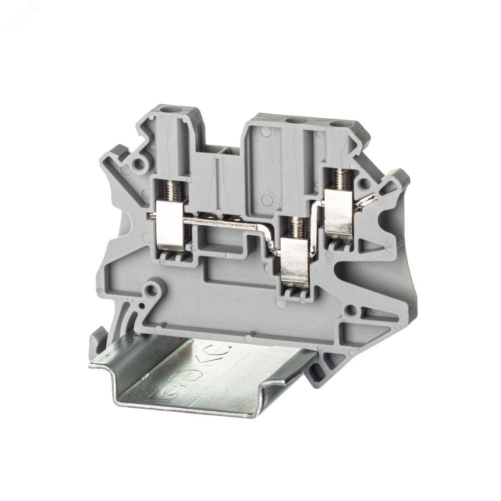 Изображение товара Клемма проходная винтовой зажим 3 точки подключения 2.5 кв.мм TUR-2.5-TWIN серая