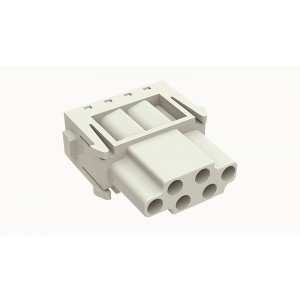 Розеточная контактная вставка DME-006-FC, Розеточная контактная вставка, обжимная фиксация, 6 полюсов, типоразмер модульный, 500V, 16A, (обжимные контакты поставляются отдельно)