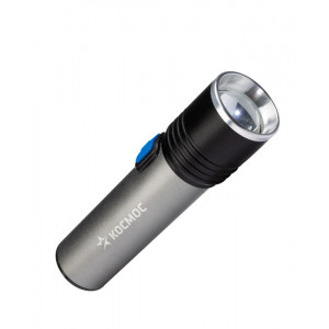 Фонарь аккумуляторный ручной LED 3Вт линза зум аккум. Li-ion 18650 1.2А.ч USB-шнур анодир. алюм. KOS111Lit