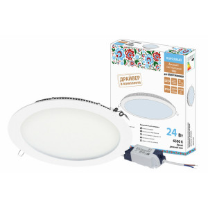 Светильник ультратонкий встраиваемый светодиодный "Даунлайт НАРОДНЫЙ" СВО (белый) 24 Вт 6500К SQ0329-0244