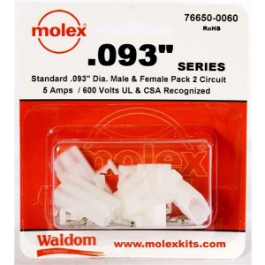76650-0060, Штыревые и гнездовые соединители .093 Connector Kit Pnl Mnt Plug Rec 2P