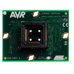 ATSTK600-SC19, Панели и адаптеры STK600 SOCKETCARD QFP144/0.5MM PITCH