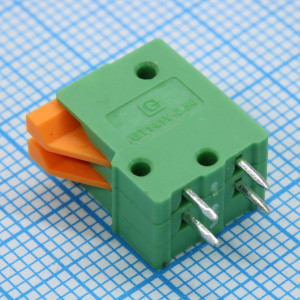 GT141V-2.54-02P-14-00, Нажимной безвинтовой клеммный блок 2 контакта. Зажим типа торцевой контакт. Серия GT141V-2.54