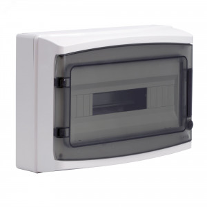 Щиток настенный с дверцей 18 мод.,IP65, серый, с клеммным блоком 63А RB18W6TGD