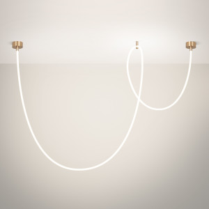 Светильник SP-TROPIC-SURFACE-R18-L5000-58W Day4000 (GD, 360 deg, 230V) 043398, Подвесной светильник. Мощность 58 Вт, св. поток 3900 лм, 67 лм/Вт, дневной 4000 K, CRI>90, угол 360°, напряжение питания 230 В. Золотой круглый корпус из стали, силиконовая герметичная лента, степень защиты IP20. Размер: общая высота чаши 85 мм, высота ча