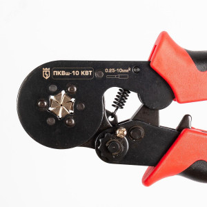 ПКВШ-10, Пресс-клещи для опрессовки изолированных и неизолированных втулочных наконечников сечением 0,25-10 мм2, шестигранный профиль