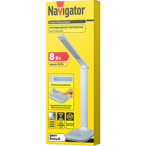 Светильник светодиодный настольный 80 319 NDF-D035-8W-MK-WH-LED 8Вт 2700/4000/6000К 500лм ночник сенсор диммир. на основании бел. 80319