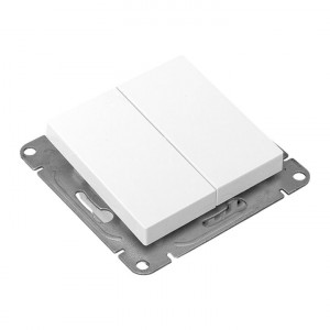 Механизм выключателя, двухклавишный, перекр-стный, белый Эпика EKF UP1-SWW-22