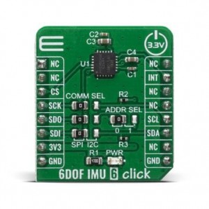MIKROE-4044, Инструменты разработки многофункционального датчика 6DOF IMU 6 Click