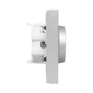 Механизм розетки двойной, 16А, с заземлением, со шторками, с рамкой, алюминий Эпика EKF UP1-SOA-211