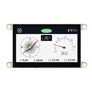 gen4-uLCD-43DCT, Модули визуального вывода 4.3", 480x272 pixels, slim Intelligent Display Module with embedded DIABLO16 processor and Capacitive Touch
