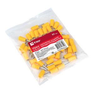 Наконечник штыревой круглый изолированный НШКИ 2.5-6.0 (уп 50шт) PROxima nshki-2.5-6.0