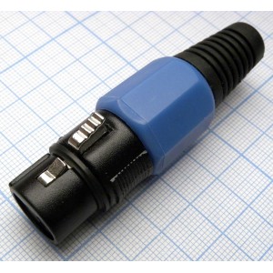 CANNON 81BL 3F, Аудио разъём XLR - розетка кабельная, 3 контакта, цвет - синий
