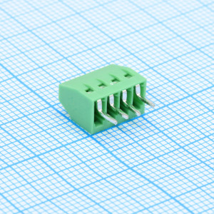 GT308-2.54-04P-14-00, Винтовой клеммный блок c рельефной обоймой, 4 контакта. Серия GT308-2.54