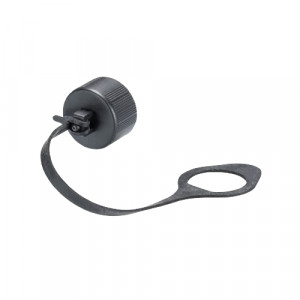 Защитная крышка 06.563.9353.1, Защитная крышка контактной группы неиспользуемого вилочного разъема разъема 4/5 полюсов, с защитой от утери (поводок), цвет корпуса: черный, серия RST MINI