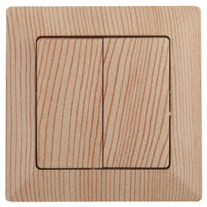4-104-11 Выключатель двойной, 10А-250В, СУ, Solo, сосна (10/200/2000) Б0043290