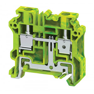 Заземляющая клемма CYG6, Заземляющая клемма, тип фиксации провода: винтовой, номинальное сечение: 6 мм кв., ширина: 8 мм, цвет: желто-зеленый, тип монтажа: DIN35