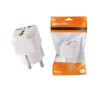 Адаптер универсальный с/з 16А 250В белый SQ1806-0024