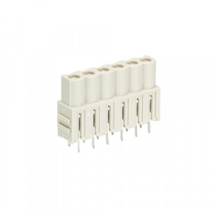 Розеточный разъем на кабель 8213 BL/6 G OB, Розеточный разъем, вертикальный, на кабель, шаг: 5.08 мм, 6 полюсов, фиксация провода пайкой, исполнение: без маркировки, 690V, 12А, цвет: серый