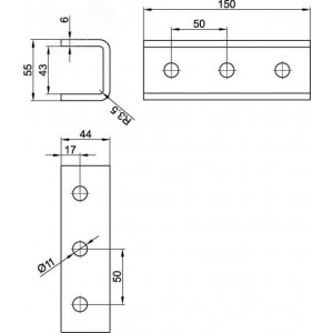 Крепление приварное для профилей BPL-41/BPM-41/BPD-41 не оцинкованное BSW4101