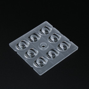 AJST50D8LEDT3M, Групповая квадратная линза на 8 светодиодов 5050/3535/3030 , диаграмма T3M, 50x50мм H:4.79мм, PC