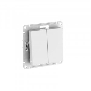 ATLASDESIGN 2-клавишный ПЕРЕКЛЮЧАТЕЛЬ, сх.6/2, 10АХ, быстрозажимные клеммы, БЕЛЫЙ ATN000165S