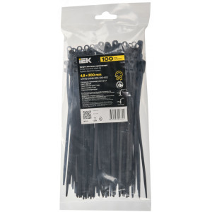 Хомут 4.8х200мм P6.6 с винтовым креплением черн. (уп.100шт) IEK UHH12-D048-200-100-K02