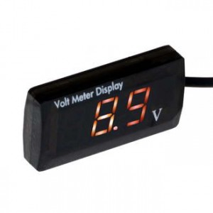 DMS-504, Цифровой LED вольтметр DC 5-150В, QH-5729, красный, в комплекте держатель