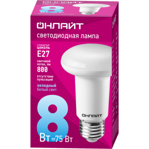 Лампа светодиодная 61 143 OLL-R63-8-230-6.5K-E27 8Вт 61143