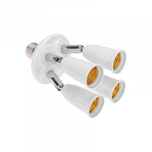 Разветвитель цокольный Е27-4хЕ27 (поворотный цоколь) белый 11-8864