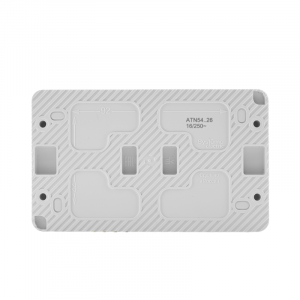 Розетка 2-м ОП AtlasDesign Profi54 16А IP54 250В с заземл. защ. шторки бел. SE ATN540126