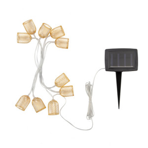 Гирлянда садовая (каскад) Ночная Лампада 4м, 2700К, с аккумулятором и выносной солнечной панелью 602-240