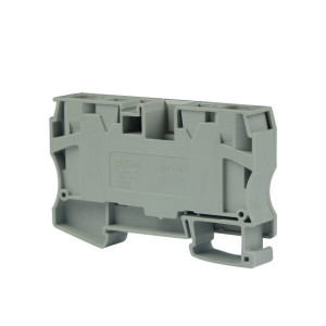 Проходная клемма JUT3-16-GY, Проходная клемма, тип фиксации провода: пружинный, номинальное сечение: 16 мм кв., 76A, 1000V, ширина: 12,2 мм, цвет: серый, тип монтажа: DIN35