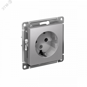 Розетка 1-м СП AtlasDesign 16А IP20 с заземл. механизм алюм. SE ATN000343